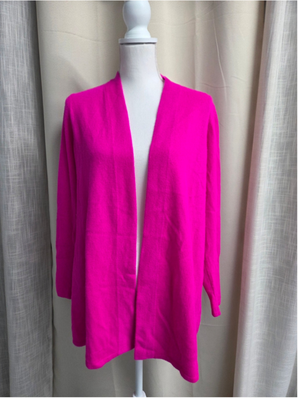 Charter Club Hot Pink Women's Cardigan 100% Cashmere Size M Y2K Brights